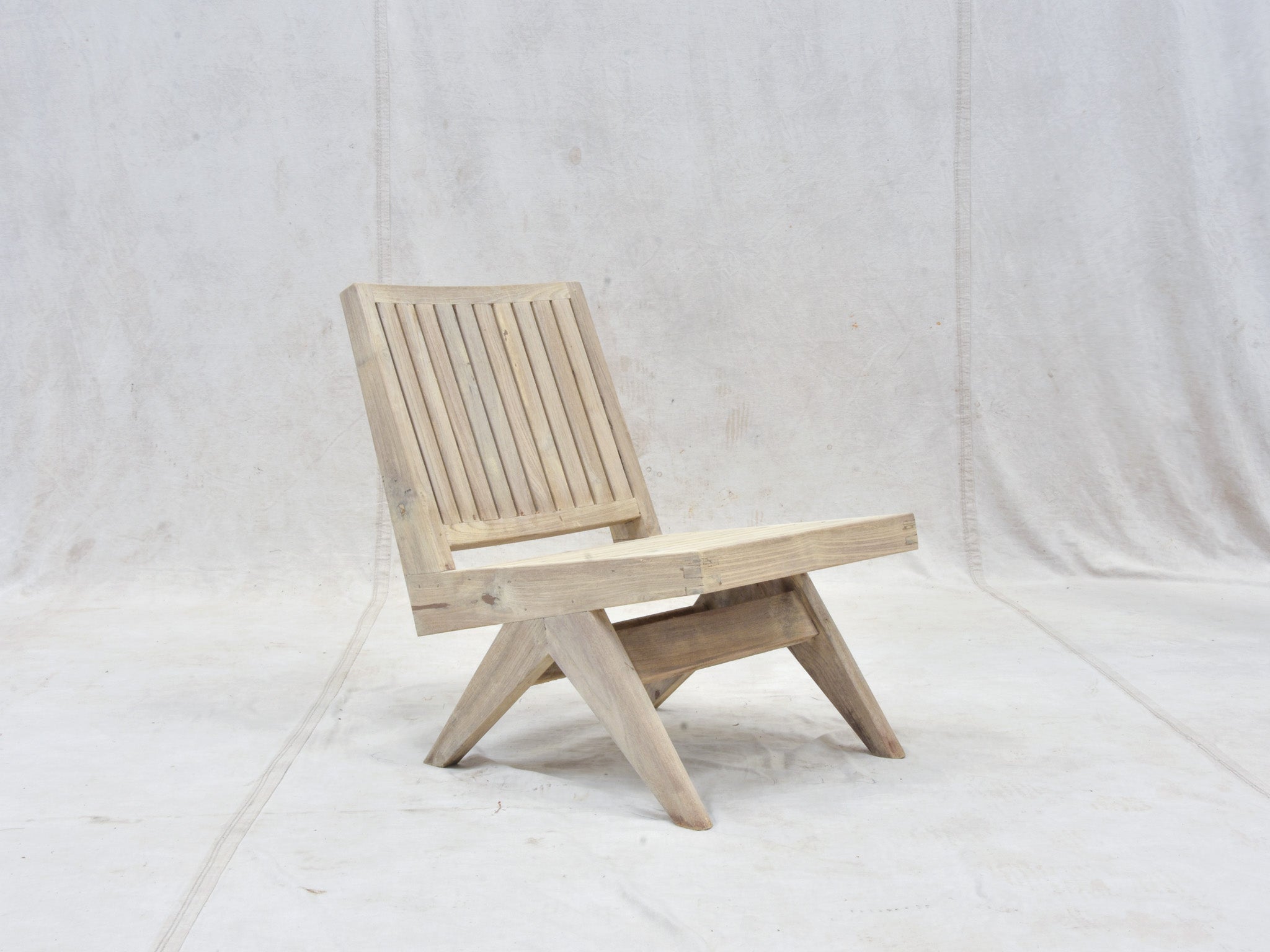 Pierre Jeanneret Slatted Armless Easy Chair-5