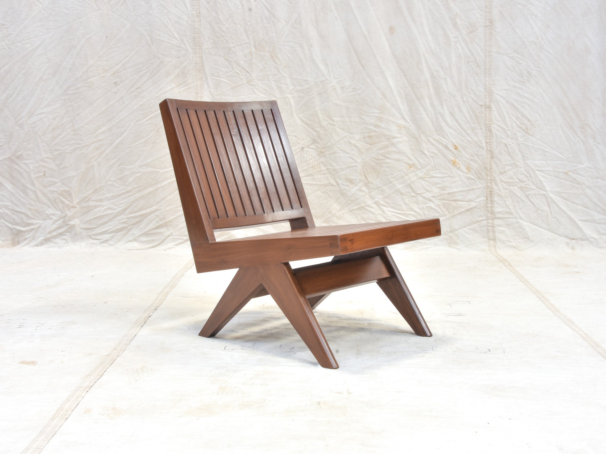 Pierre Jeanneret Slatted Armless Easy Chair-01