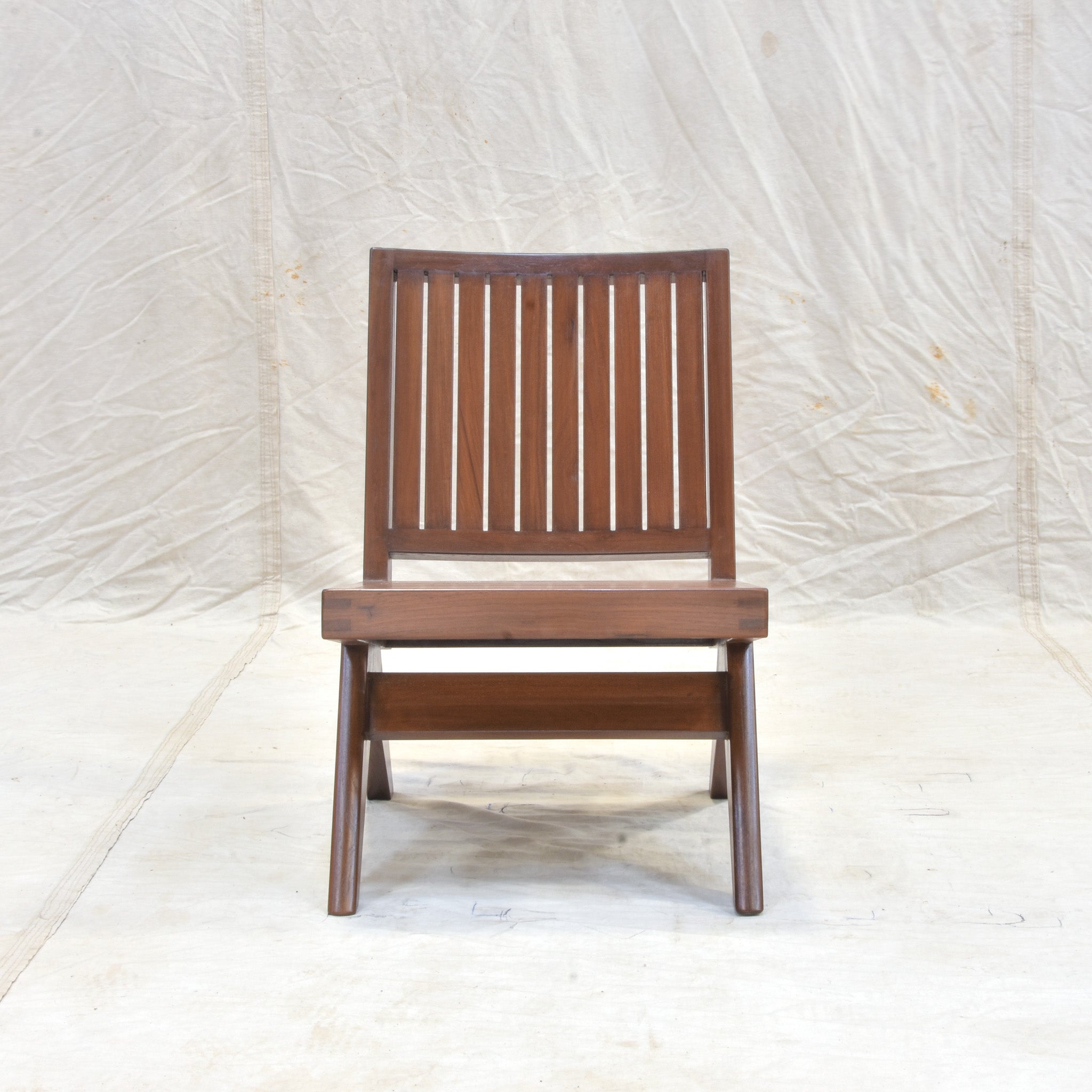 Pierre Jeanneret Slatted Armless Easy Chair-2