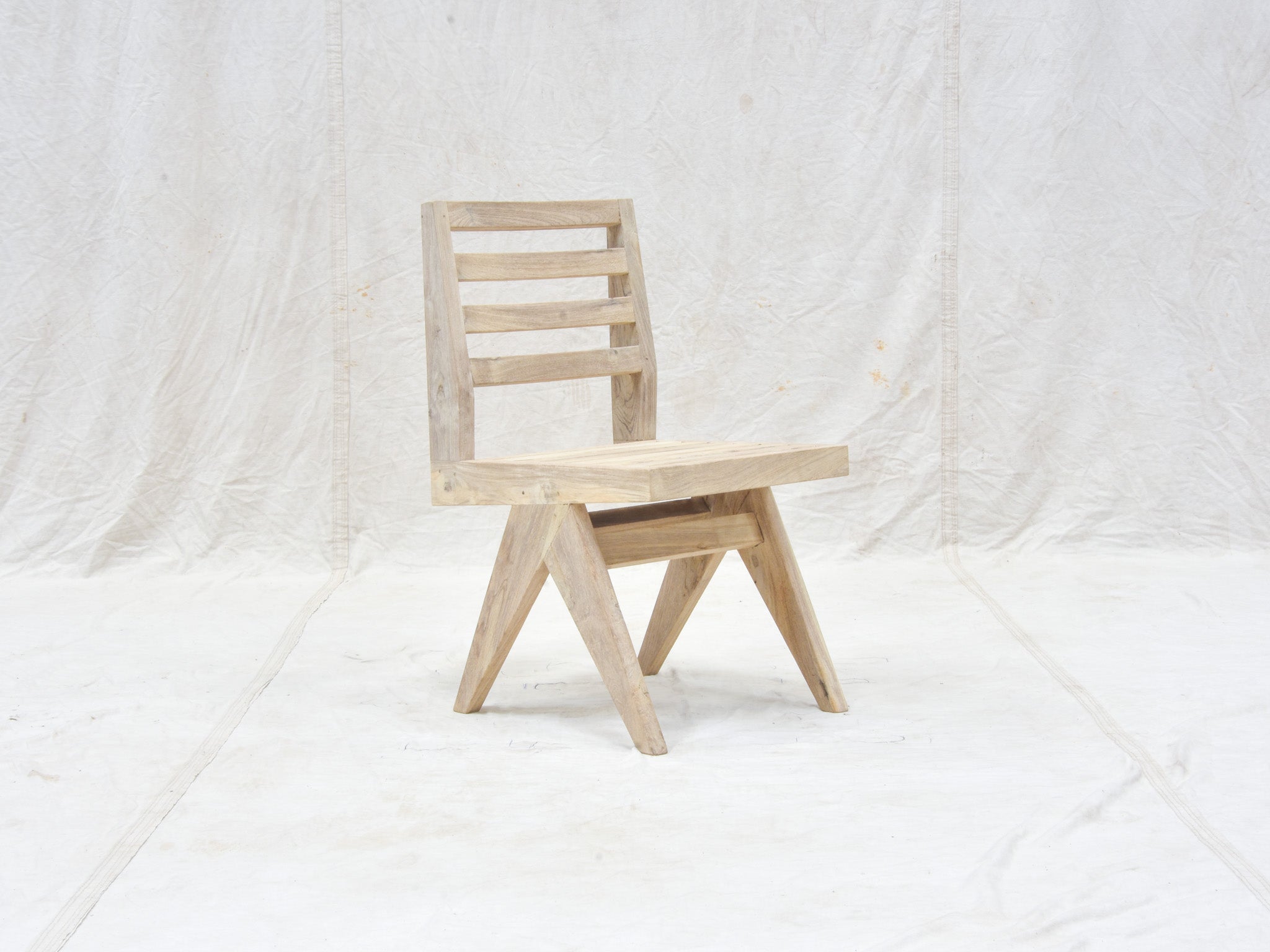 Pierre Jeanneret Slatted Student Chair-outdoor teak furniture-5