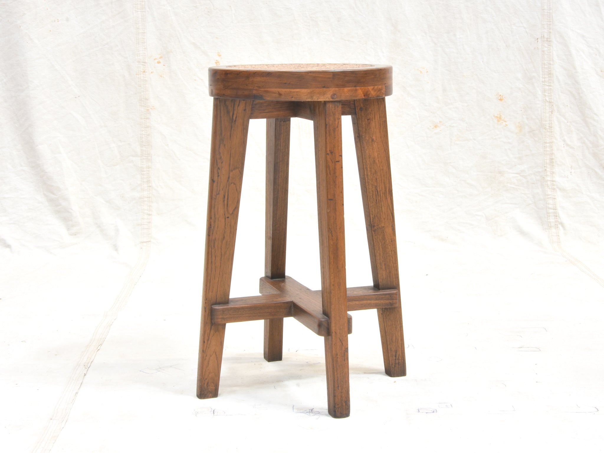 Pierre Jeanneret Caned Stool